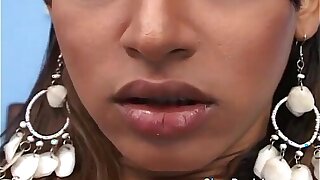 Sexy shemale takes 2 cocks in her mouth